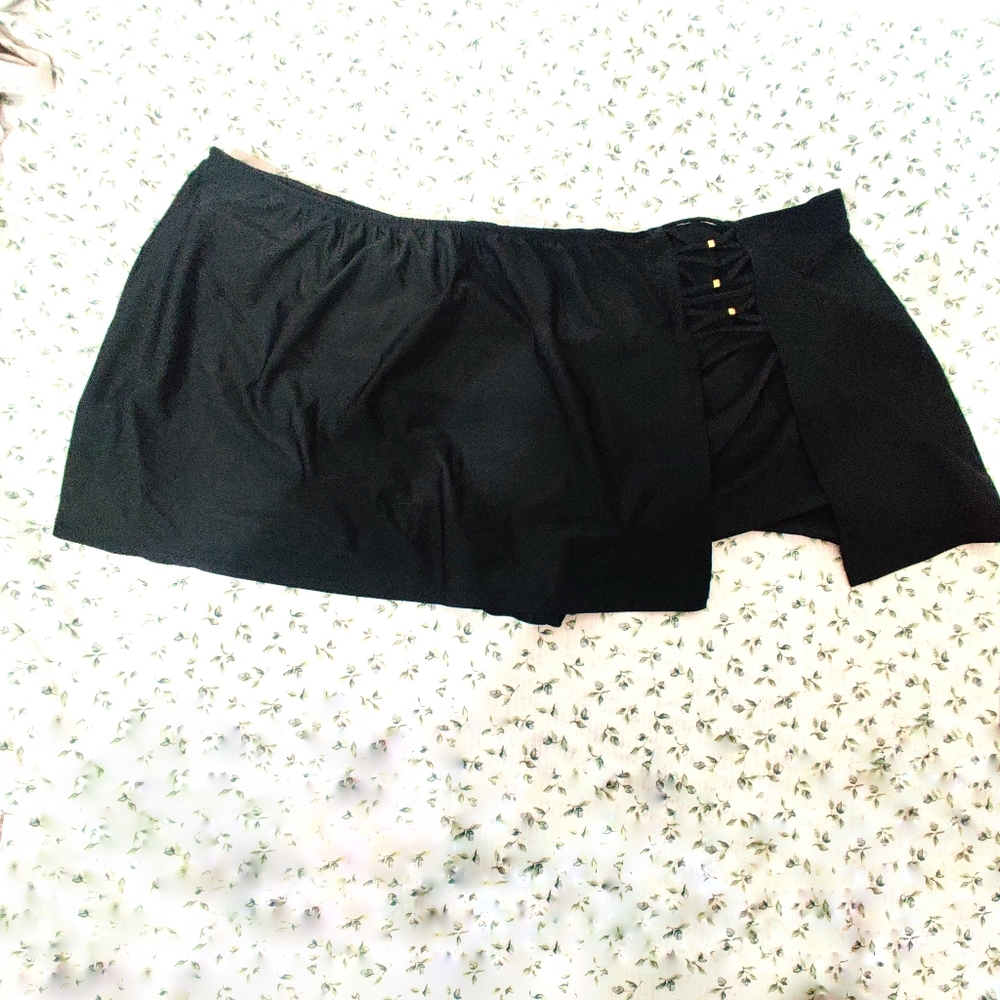 Time and Tru 3X Black swim skirt bottoms
